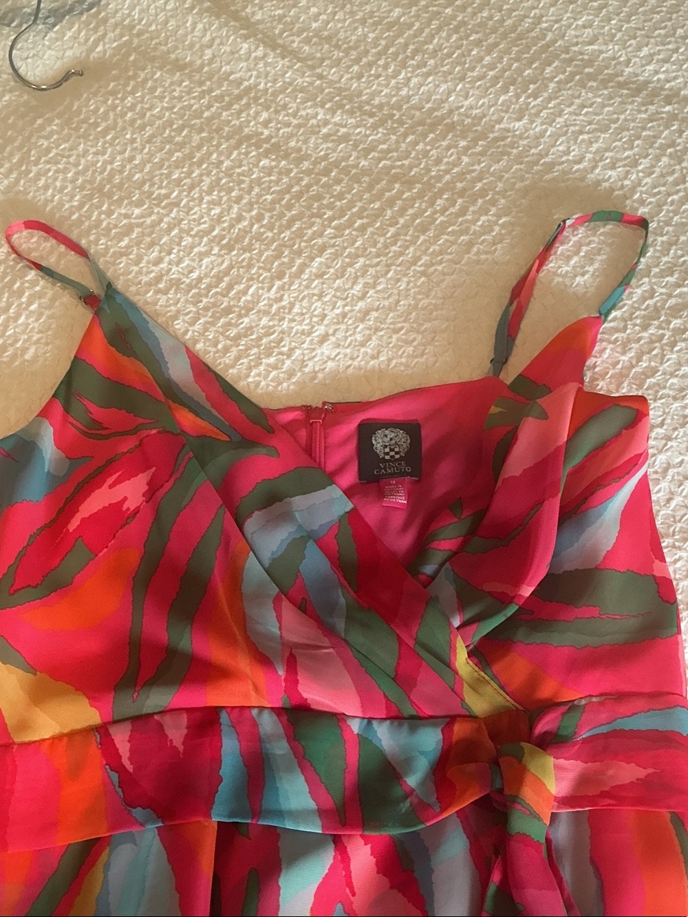 Vince Camuto Pink Multicolor Tropical Print Spaghetti-Strap Camisole